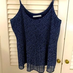 Abercrombie Navy blue floral tank